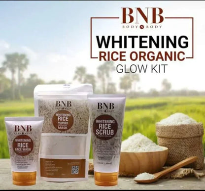 BNB 5 in 1 Rice Whitening And Glowing Facial Kit Sun Screen +face Wash+ Scrub+ Mask +glow Serum 30ml