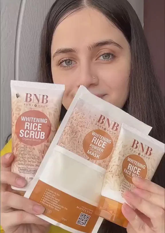 BNB 5 in 1 Rice Whitening And Glowing Facial Kit Sun Screen +face Wash+ Scrub+ Mask +glow Serum 30ml