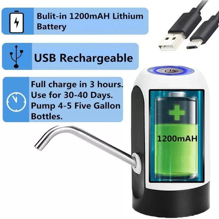 Portable & Rechargeable Electric Water Pump - 1 Pc for Hassle-Free Water Dispensing