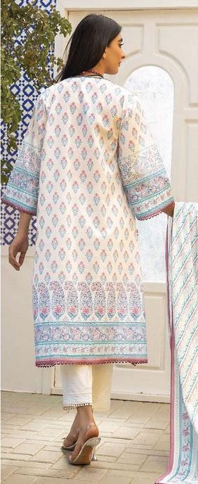 3 Pcs Women's Unstitched Lawn Printed Suit