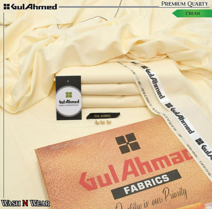 Gul Ahmed Men’s Wash And Wear Plain Suit free(Brand Tag And Bag)