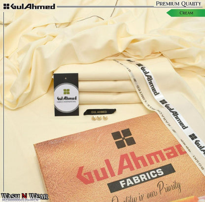 Gul Ahmed Men’s Wash And Wear Plain Suit free(Brand Tag And Bag)