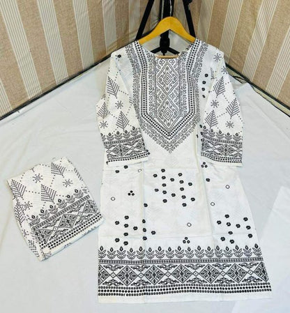 Chunri Print 2pc Stitched Suit Printed Dress Shirt And Trouser