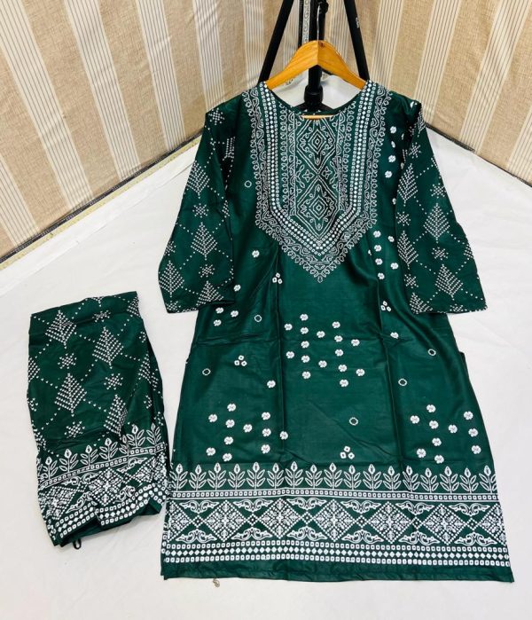 Chunri Print 2pc Stitched Suit Printed Dress Shirt And Trouser