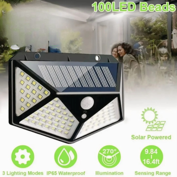 Solar Interaction Light Yx-100 | Solar Charging Led Induction Motion Sensor Wall Lamp For Outdoor Garden Courtyard (with Box)