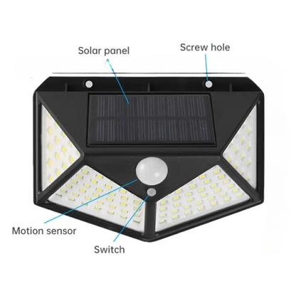 Solar Interaction Light Yx-100 | Solar Charging Led Induction Motion Sensor Wall Lamp For Outdoor Garden Courtyard (with Box)